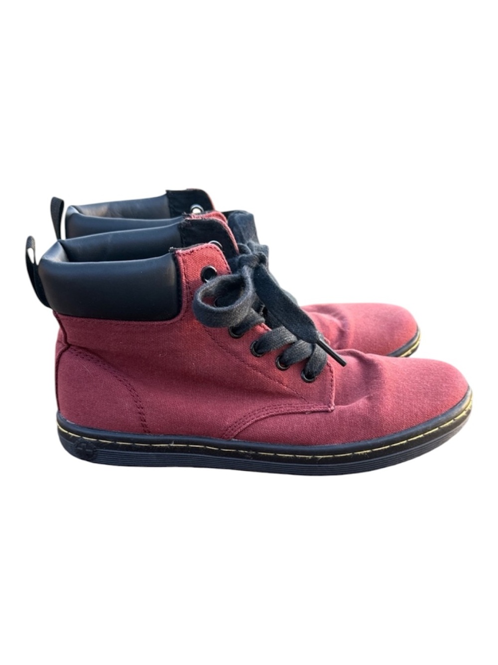 Dr. Martens Maelly Canvas Ankle Boots Cherry Red Size 7